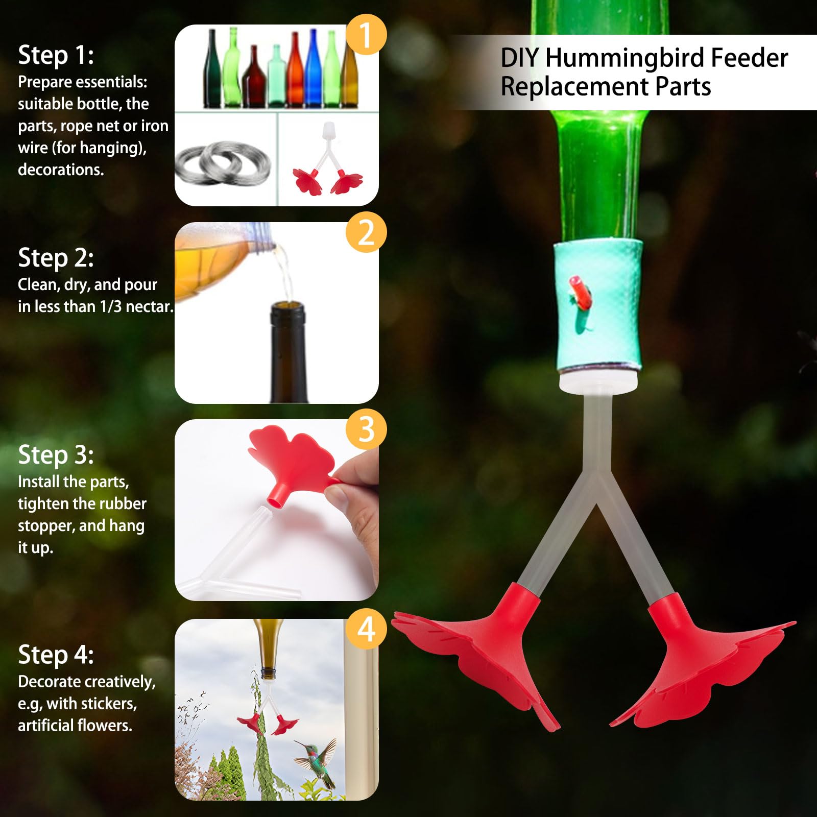 hummingさん専用 Amazon.com : 3 Packs Hummingbird Feeder Tubes & Replacement